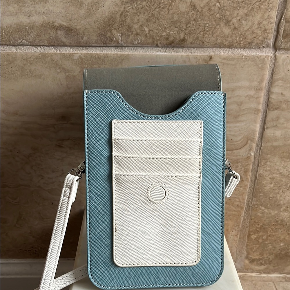 Harper Blue and White Crossbody Bag - Picture 2 of 6